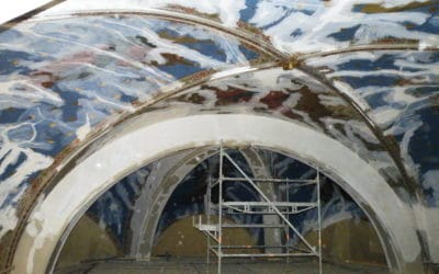 Restauration de voûte d’église en lattis plâtre, suite écartement des murs